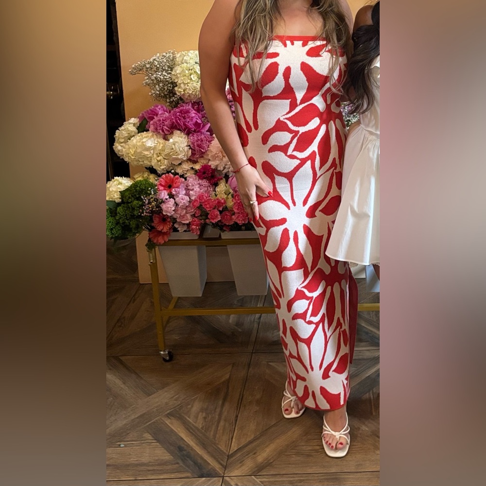 House of Harlow Red and White Women's Midi dress.